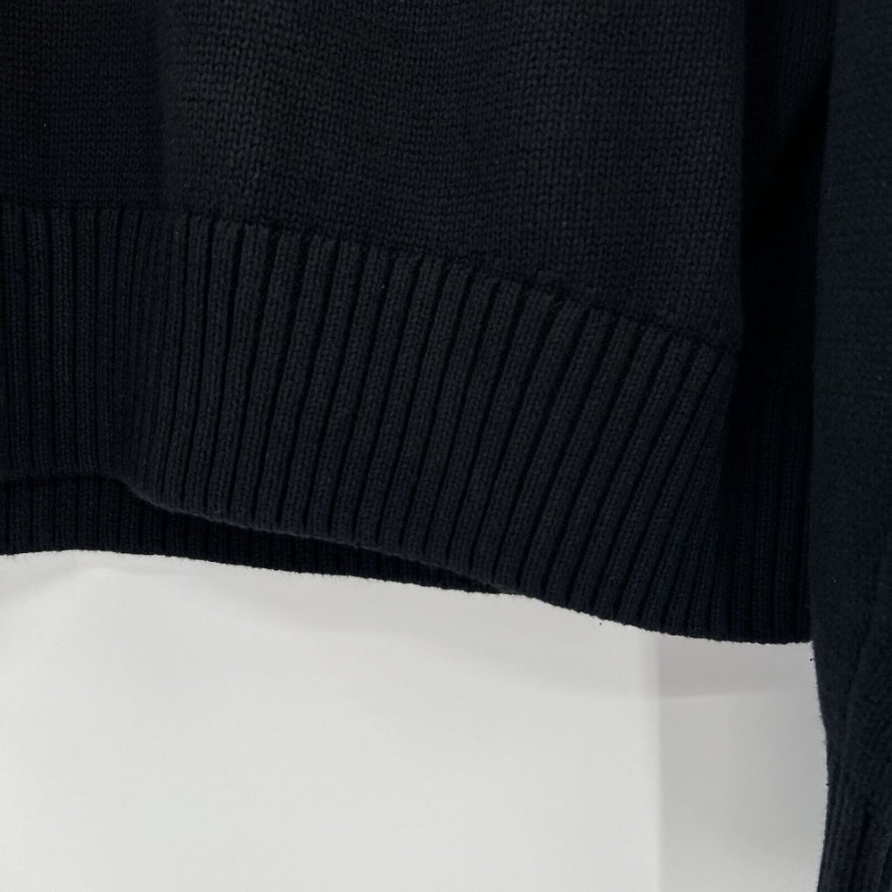 Quince Women's Black Boyfriend Crew Sweater 100% Organic Cotton M NWT Oversized - Picture 4 of 9